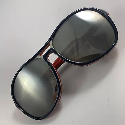 Aviator Mirror Sunglasses Ski Red Wht Blu Vintage 70's Tiawan Rare Skiing  #621 • $39