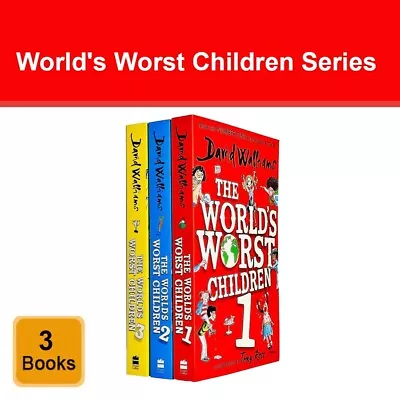 David Walliams World’s Worst Children Series Collection 3 Books Set 1-3 Pack NEW • £19.99