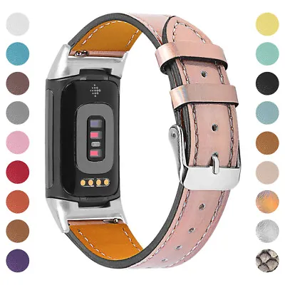 $17.07 • Buy For Fitbit Charge 5 Wrist Band Leather/Silicone/Metal Strap Charge5 Bracelet 