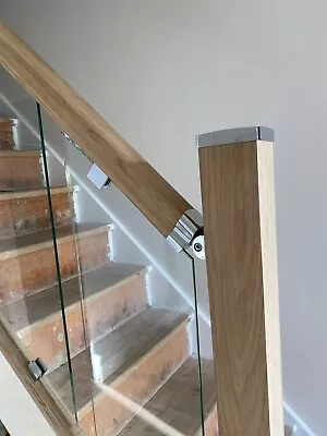 £1399 • Buy Solid Oak Full Glass Staircase Banister Set Up-to 2.4 With Landing Up To 1.6m