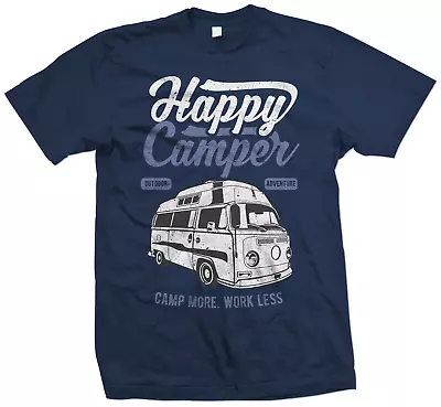 Camper Van Happy Camper T Shirt - 6 Colour Options XS To 5XL Unisex T Shirt • £10.99