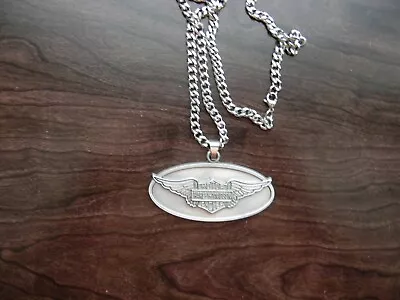 Harley Davidson Winged Bar & Shield Oval Pendant Stainless Steel Chain Necklace  • $39.50