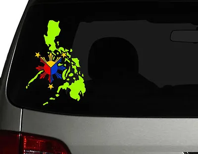 $6.50 • Buy Filipino Philippine Flag Vinyl Car Decal Sticker 7.5 (H) Lime Green Map RL