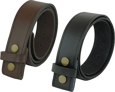 £12.99 • Buy Mens Leather Ashford Ridge Press Stud Snap On Clip Belt Black Brown Own Buckle