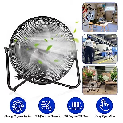 12IN 3 Speeds High Velocity Heavy Duty Metal Industrial Floor Fan Workshop Fans • $45.66