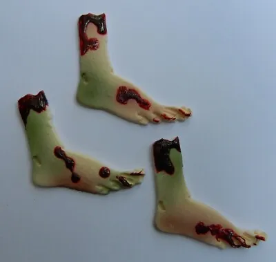 Edible ZOMBIE SEVERED FOOT Dead CAKE DECORATION TOPPER Halloween WALKING Blood • $23.12