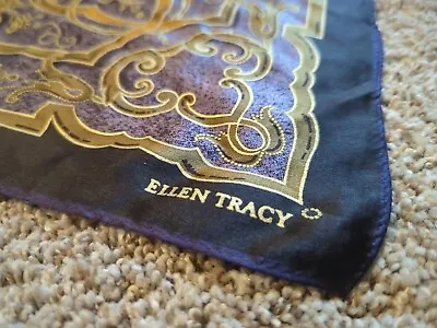 Ellen Tracy Silk Scarf Square Purple 💜 • $19.99