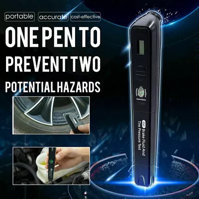 Auto Car Brake Fluid-Tire Pressure Digital LCD Tester Pen Diagnostic Tool 2 In 1 • $12.71