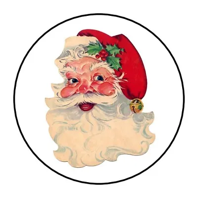 $1.95 • Buy 30 Vintage Santa Claus Envelope Seals Labels Stickers 1.5  Round Christmas