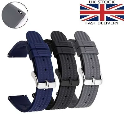£7.49 • Buy Quick Release Diver Rubber Watch Strap Soft Silicone Watchband Scuba Replacement
