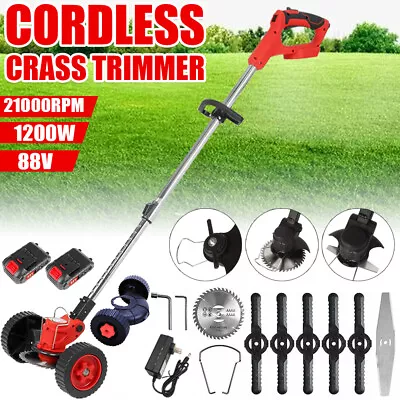 Cordless Electric Grass Trimmer Garden Lawn Cutter Brush Mower Whipper Snipper • $62.99