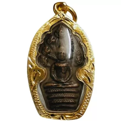 Amulet Lp Tim Naga Gold Micron Case Pendant Thai Very Rare Buddha Talisman Gift • $12.01