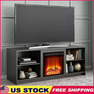 US Electric Fireplace TV Stand Media Console Table For TVs Up To 65'' W/ Shelves • $156.45