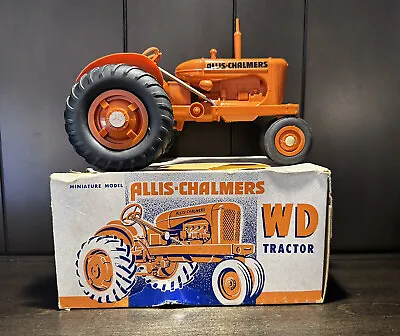 1950s 1/16th Scale Allis Chalmers WD Tractor Orange Toy By Product Miniature Co. • $170.55