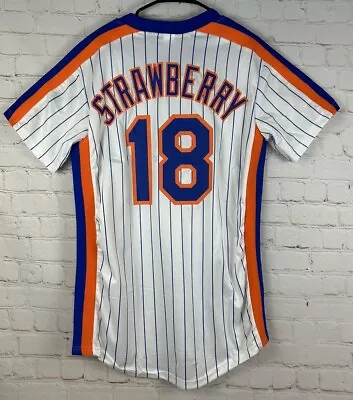 Darryl Strawberry New York Mets White Pinstripe Baseball Jersey Men's Size Small • $29.98