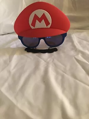 Sun-staches Mario Sunglasses With Hanging Mustache Blue Red • $5