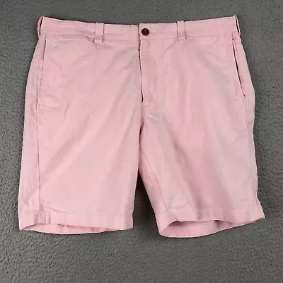 J Crew Stanton Shorts Mens Sz 34 Pink Cotton Chino Flat Front Casual 9  Inseam • $18.05