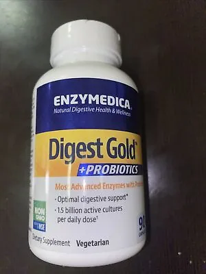 Enzymedica Digest Gold Probiotics Advanced Enzyme Formula 90 Caps Exp. 02/2025 • $24