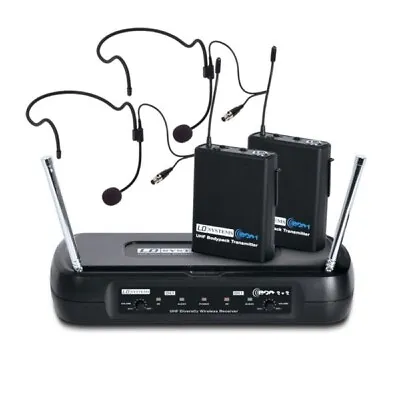 LD Systems ECO2x2 Dual Headset UHF Wireless Microphone System 863.9/864.9 BOXED • £225