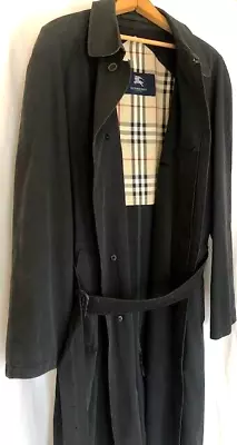 Burberry VTG Mens Black Nova Check And Wool Liner Single Breasted Trench Coat 46 • $130