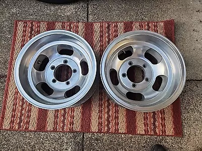 2 Slot Mag 15x8.5 5x5.5 Vintage Aluminum Wheels Ford Jeep  • $400