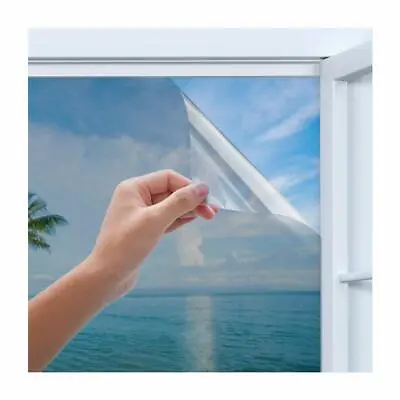 £9.95 • Buy Reflective One Way Privacy Window Film Mirror Silver Glass Tint Anti UV 90x200cm