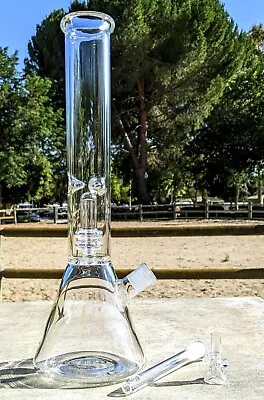 $54.99 • Buy 16  Inch Bong Big Tall Heavy Matrix Perc Premium Quality Glass Water Pipe Hookah