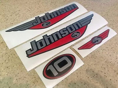 Johnson Sea-Horse 10 HP Vintage Outboard Motor Vinyl Decal Kit Free Shipping! • $22