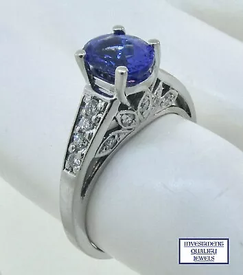 LeVian 14K White Gold Diamond & AAA Tanzanite Ring  • $990