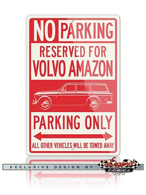 Volvo P210 P220 Amazon Station Wagon Reserved Parking Only 8x12 Aluminum Sign • $24.90