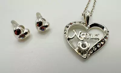 Cute  Nana  Heart Shape Rhinestone Pendant Necklace • $9.48