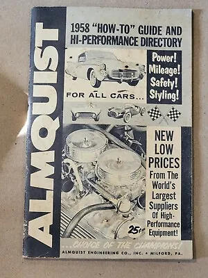 Original 1958 Almquist  HOT ROD & Custom Catalog  Drag Racing NHRA • $100