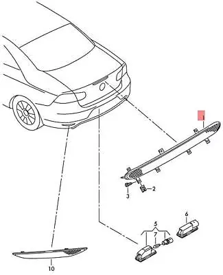 Genuine Third 3rd Brake Stop Light Volkswagen EOS 2011-2013 Facelift • $83.35