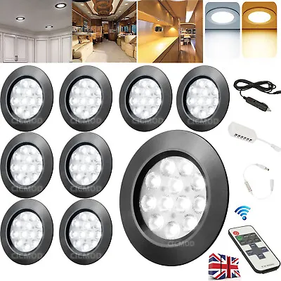 LED 12V Spot Ceiling Lights Camper Van Caravan Motorhome Downlight + Remote Kit • £10.99