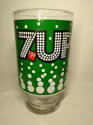 VTG 7UP Pedestal Bottom Glass Double Sided Logo Bubble /Fizz 24 Oz.+! Fast Ship! • $9.59