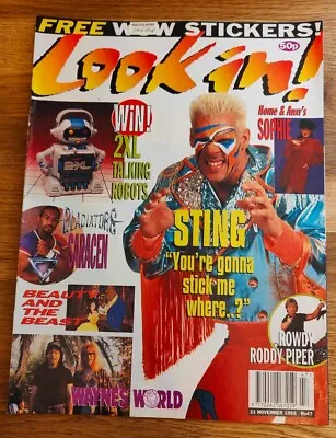 MAGAZINE - Look-In No #47 21st Nov 1992 Sting WCW Rowdy Piper WWF Gladiators • £10