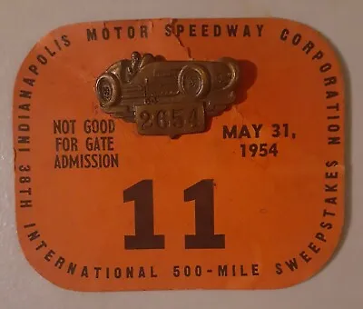 $149.99 • Buy 1954 Indy 500 Bronze Pit Badge