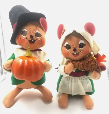 Annalee Thanksgiving Mouse Mice Pilgrims Fall Autumn Harvest Dolls Figures • $39