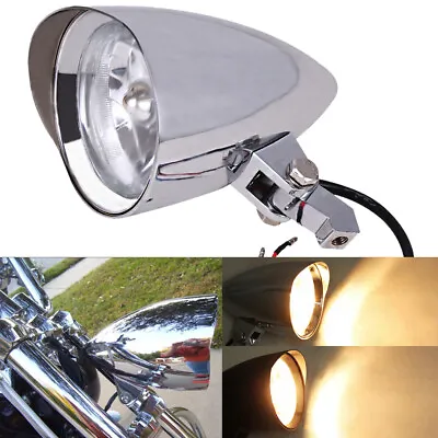 Motorcycle Visor Bullet Tri-Bar Headlight Lamp For Harley Sportster Softail Dyna • $70.45