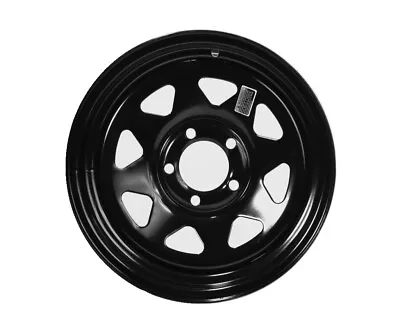 Trailer Rim Wheel 15 In. X 6 In. 15x6 5 Lug Hole Bolt Wheel Black Spoke Design • $77.97