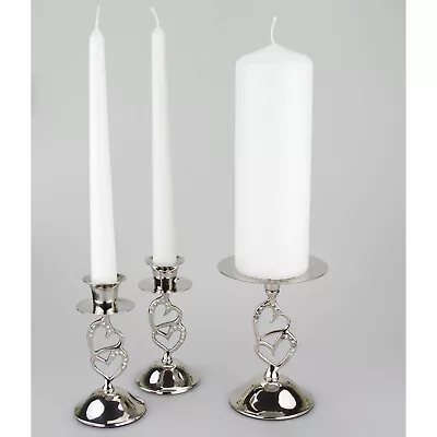 Plain Wedding Unity Candle White Or Ivory - Holders Are Optional Extra • £18.95