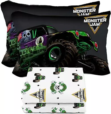 Monster Jam  Grave Digger  Kids Microfiber Sheet Set-AB0CLM7P5865 AB0CLM9BY6N3 • $46.95