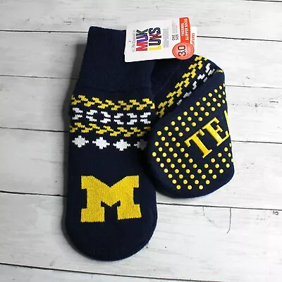 Muk Luks Unisex Thermal Slipper Socks University Of Michigan Woverines Men Women • $18