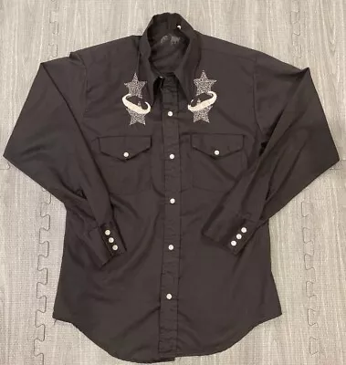 Fleetline Westerner Shirt Long Tails Pearl Snap Med Cowboy Rodeo Embroidered VTG • $43.99