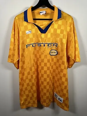 Vtg Majestic Miami Fusion FC Men’s Soccer Jersey Size Large MLS 90s Yellow Blue • $129.99