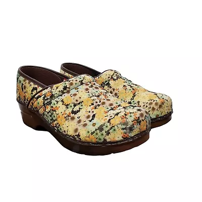 Sanita Vegan Fabric Floral Clogs EU 40 US 9 Slip On Comfort Nursing Danish Shoes • $31.94