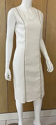 $20 • Buy MARMAXA Special Occasion Dress Size M White Sleeveless Knee Length Zips Lined