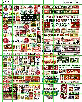 N015 Dave's Decals N Scale Market Grocery Store Signage Window Prices Header • $8.59