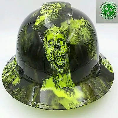 $49.99 • Buy FULL BRIM Hard Hat Custom Hydro Dipped ,OSHA Approved BIO HAZARD ZOMBIE 