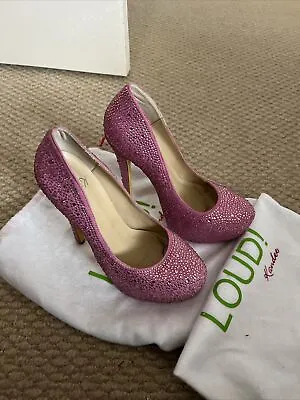 Kandee Platform Heels Pink Diamonte Size 5 Ladies Shoes • £22.99